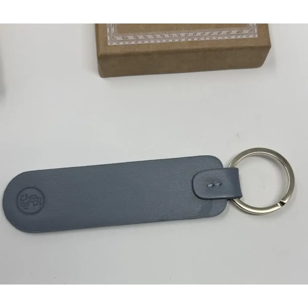 Sezane Keychain Papa D'amour Storm Blue Leather Keychain Father's Day Gift NIB